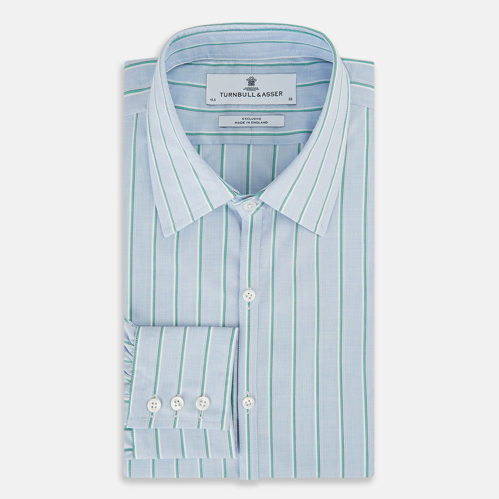 Blue and Green Multi-Stripe Westminster Shirt