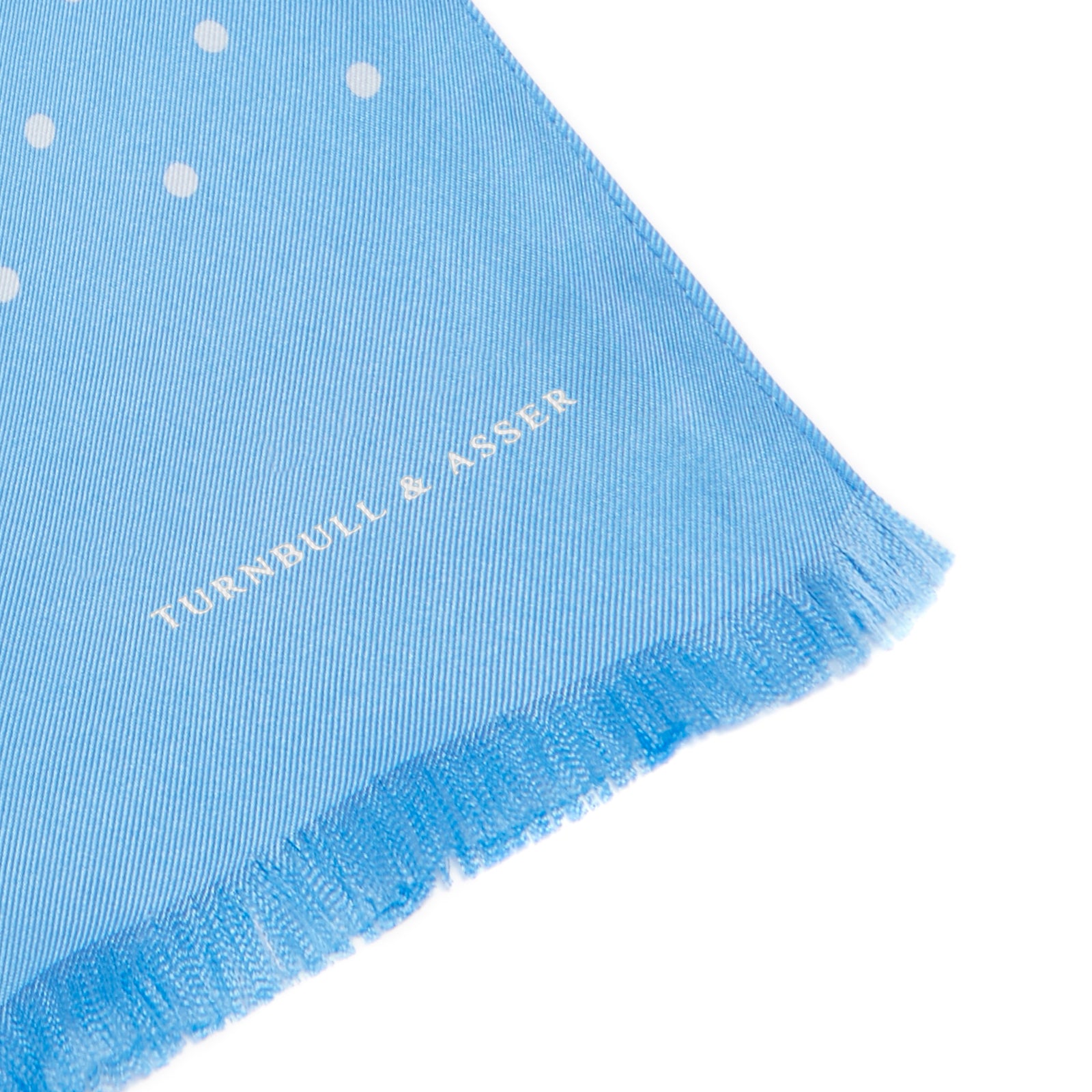 View 2 of product Azure and White Spotted Silk Scarf