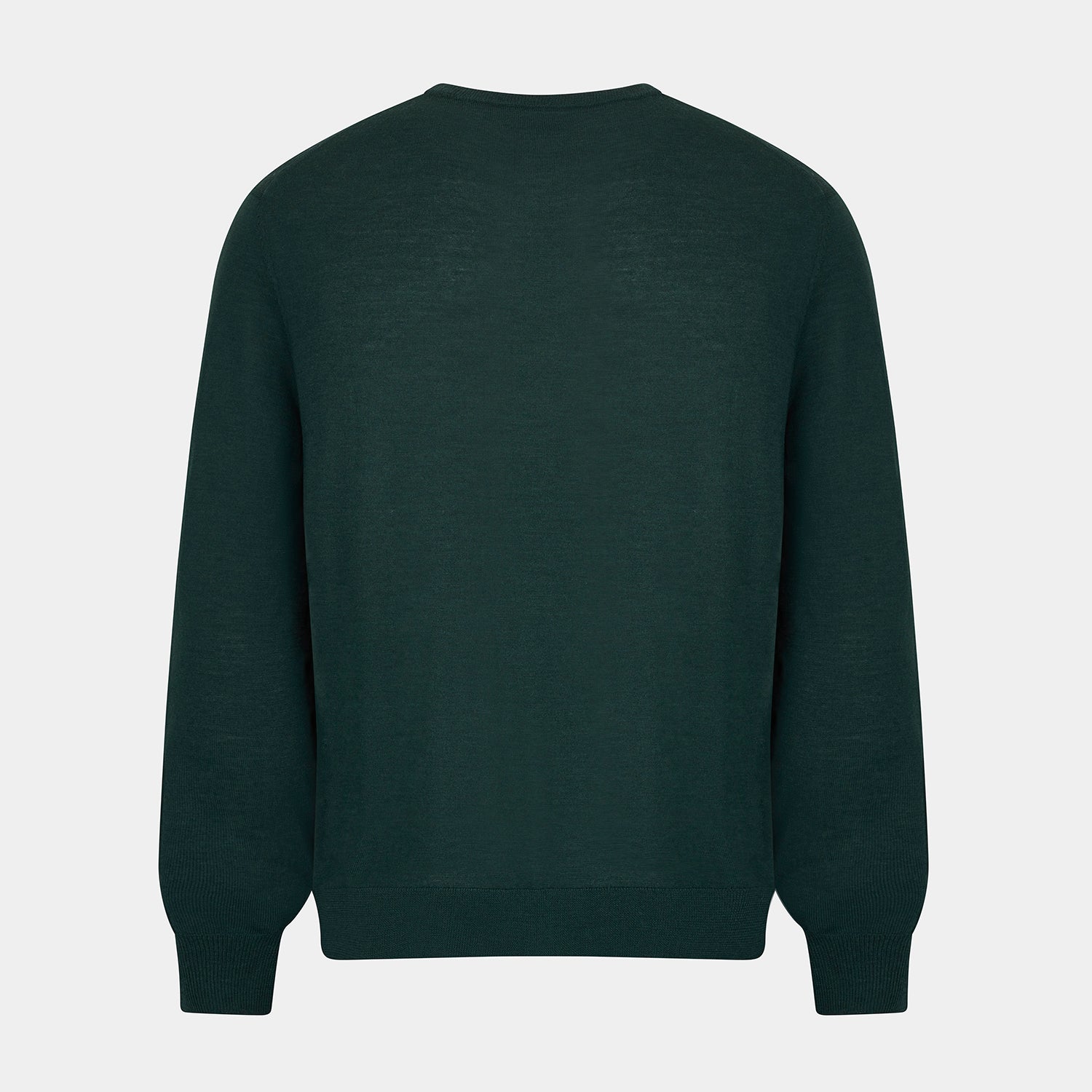 View 3 of product Forest Green Fine Merino Round Neck Jumper