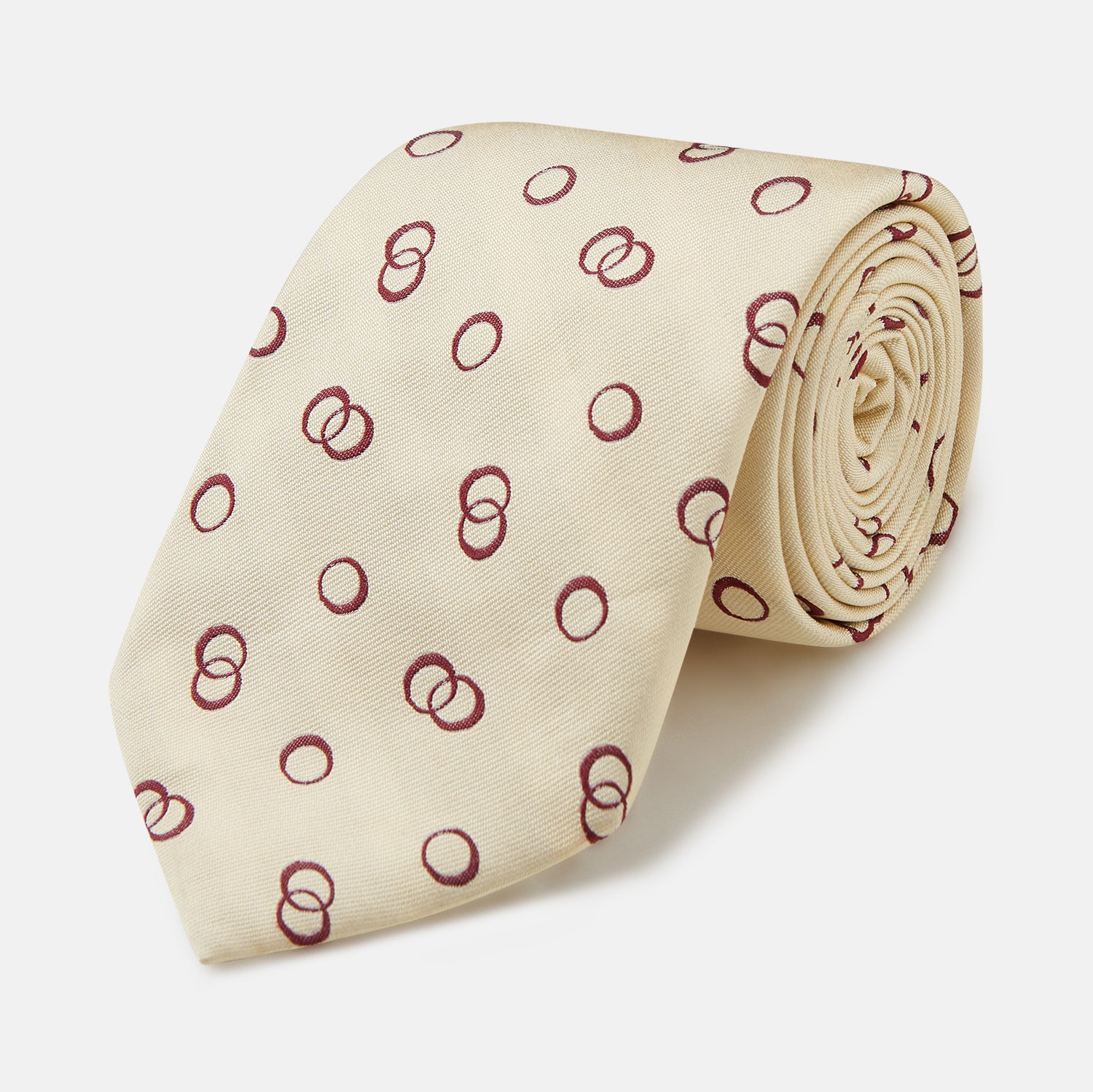 View 1 of product Yellow Geometric Rings Silk Tie