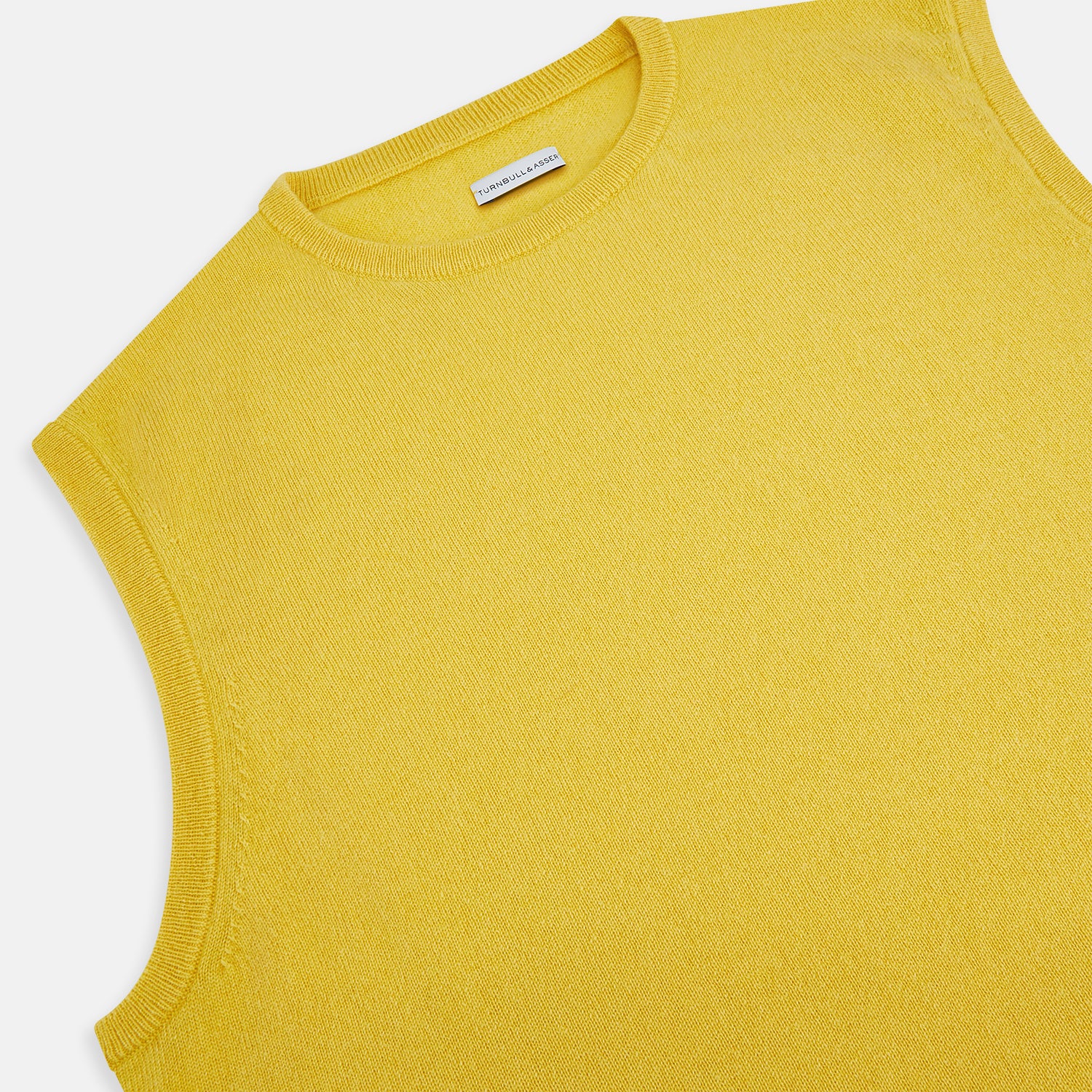 View 2 of product Canary Yellow Cashmere Round Neck Vest