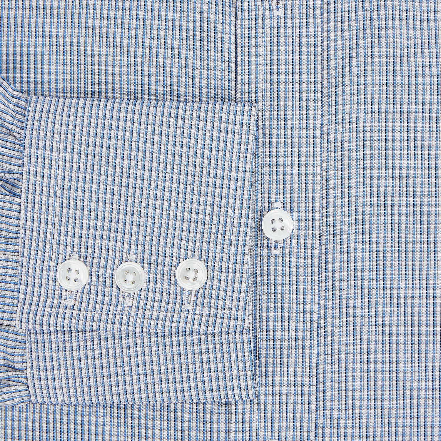 View 4 of product Pale Blue Micro Graph Check Mayfair Shirt
