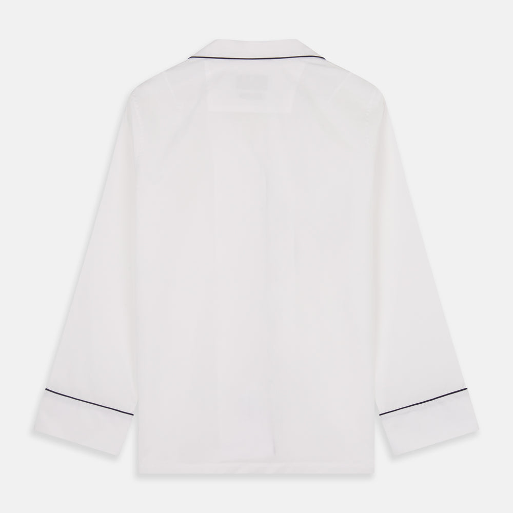 Women's Harriet Plain White Cotton Pyjama Set