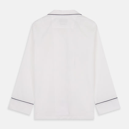 Women's Harriet Plain White Cotton Pyjama Set Image 6