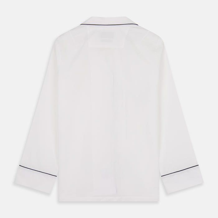 Women's Harriet Plain White Cotton Pyjama Set Image 6
