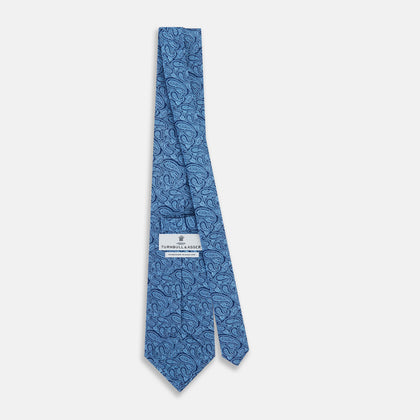 Azzurro Paisley Silk Tie Image 3