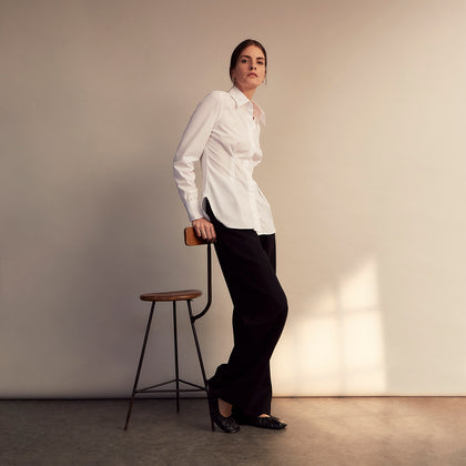 White Cotton Tailored Bianca Shirt Image 7