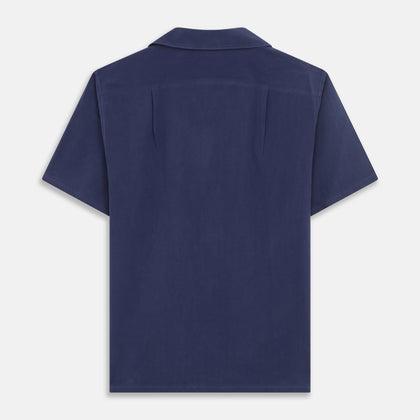 Navy Silk Holiday Fit Phillips Shirt Image 4