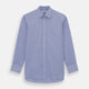 Blue Fine Check Sea Island Quality Cotton Shirt with T&A Collar and 3-Button Cuffs