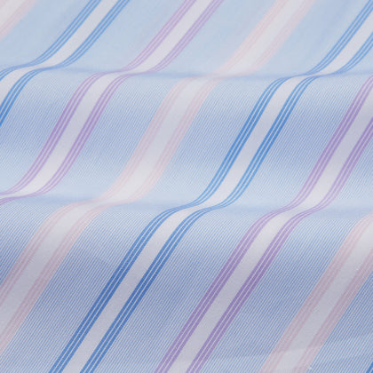 Light Blue Multi Stripe Cotton Regular Fit Penrose Shirt Image 3
