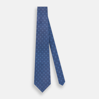 Azzurro Medallion Silk Tie