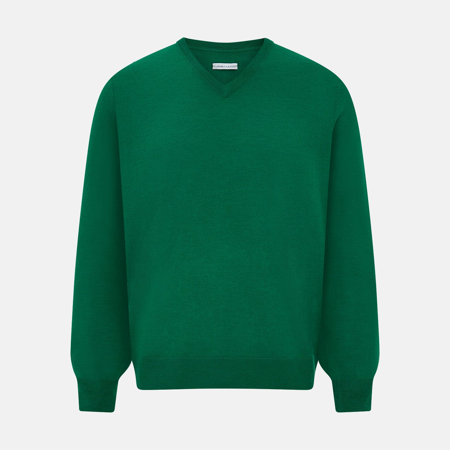 View 1 of product Hunter Green Fine Merino V-Neck Jumper