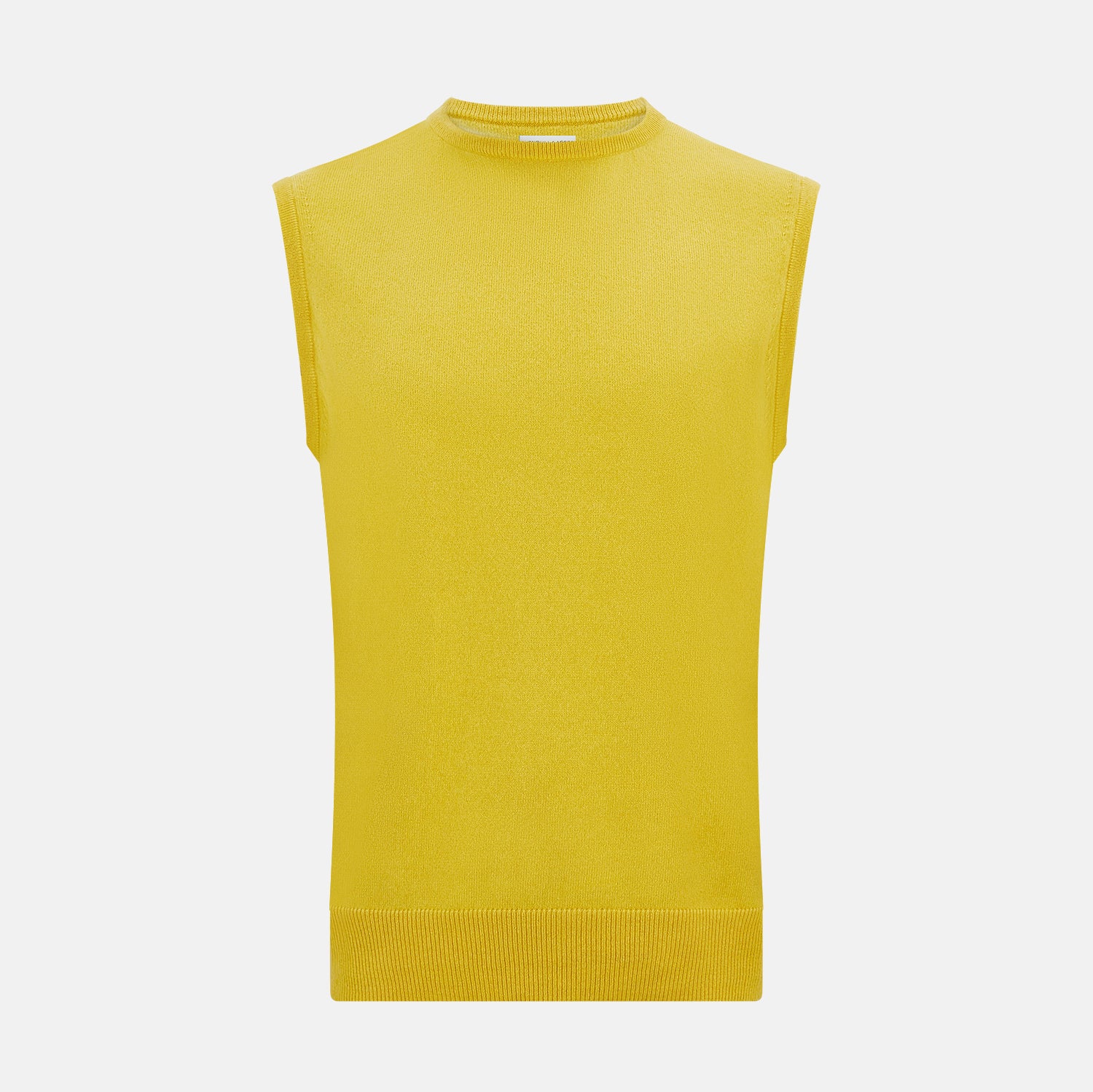 View 1 of product Canary Yellow Cashmere Round Neck Vest