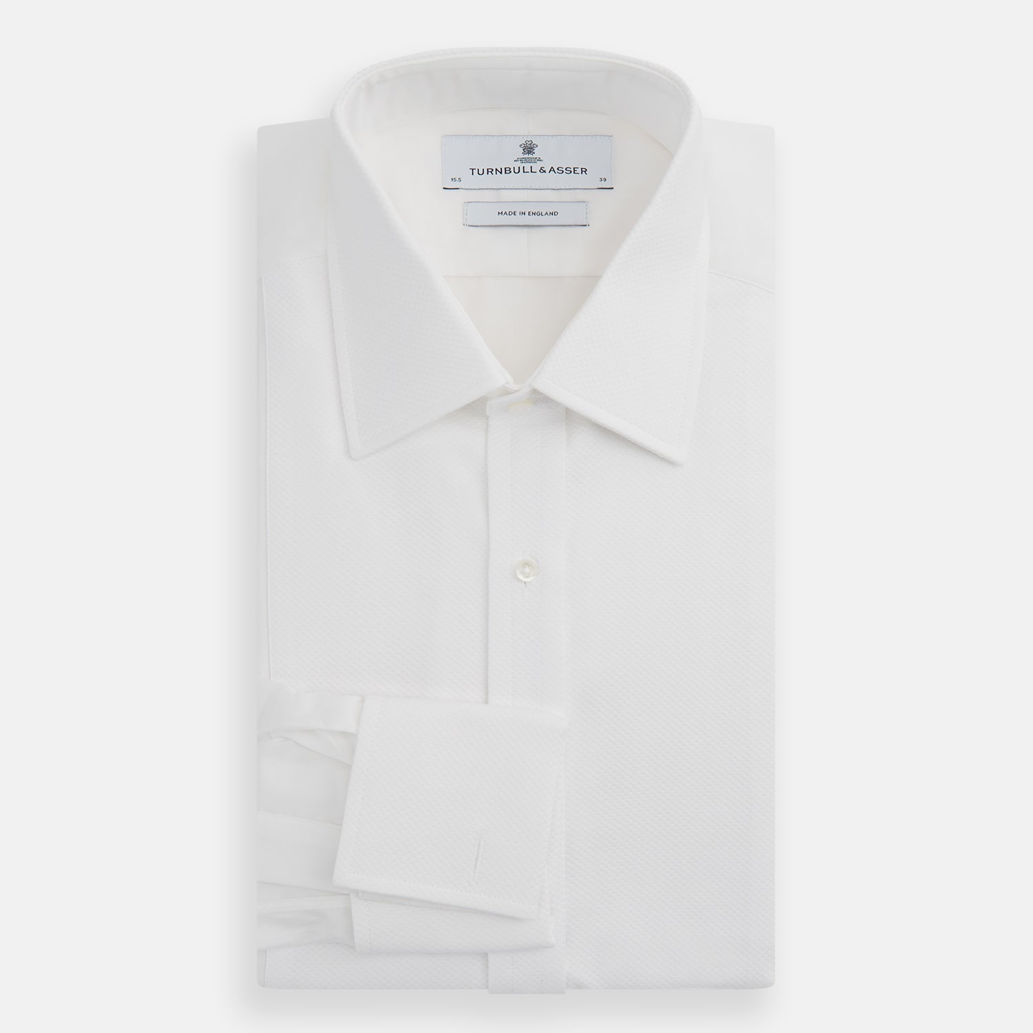 White Marcella Dress Shirt with T&A Collar and Double Cuffs