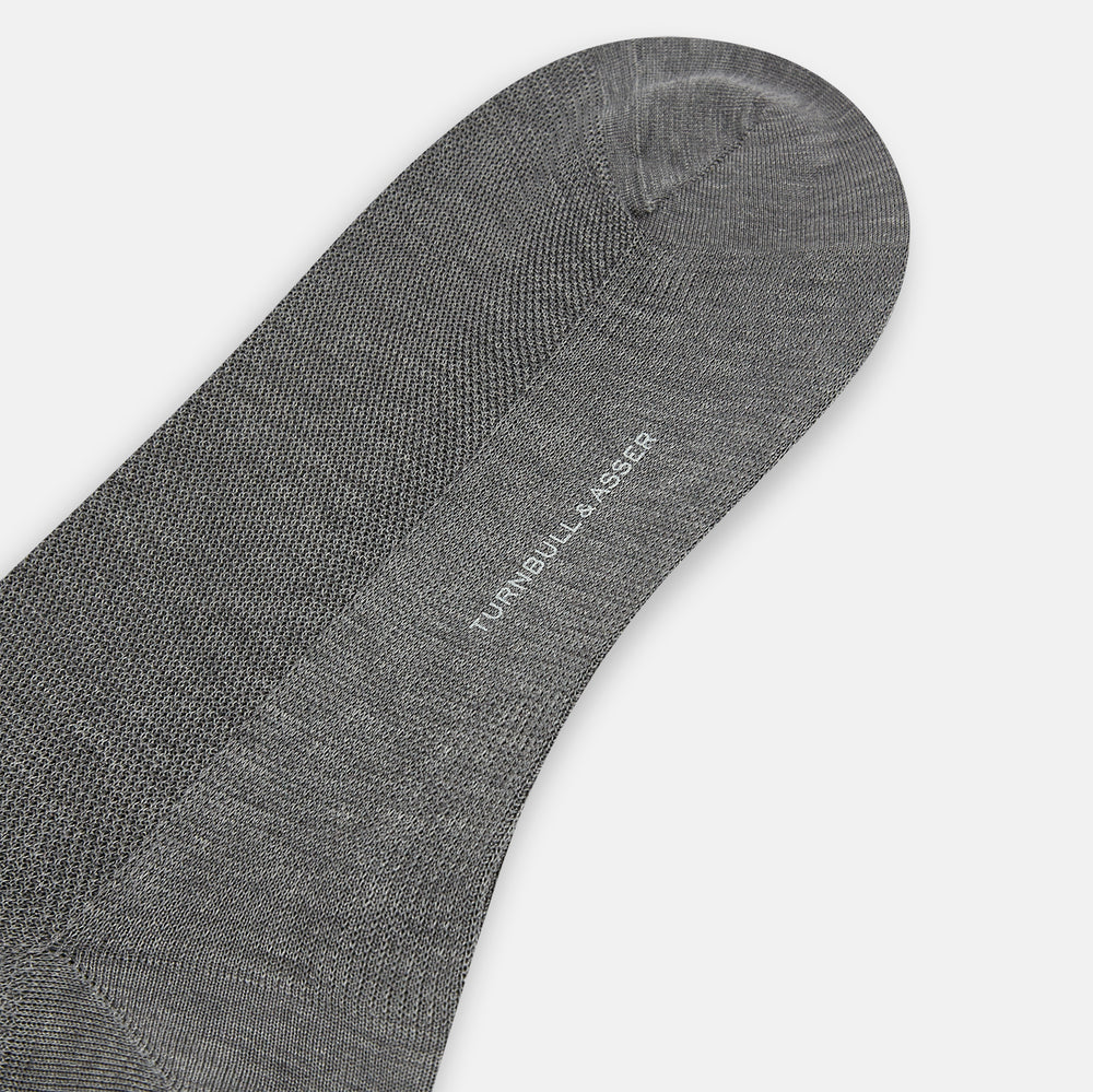 Steel Melange Micro Knit Mid-Length Socks