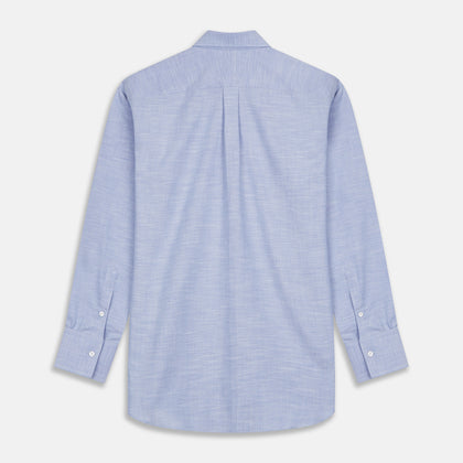 Mid-Blue Chambray Weekend Fit Shirt with Dorset Collar and 1-Button Cuffs Image 3