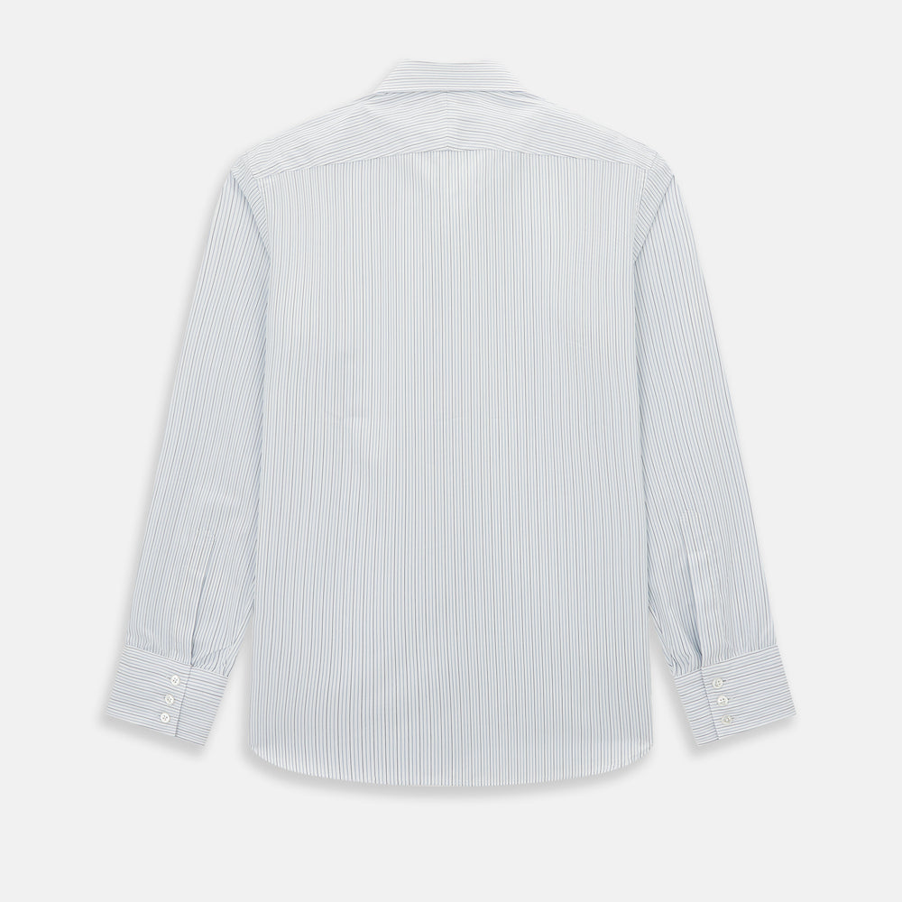 Pale Blue and Navy Pinstripe Westminster Shirt