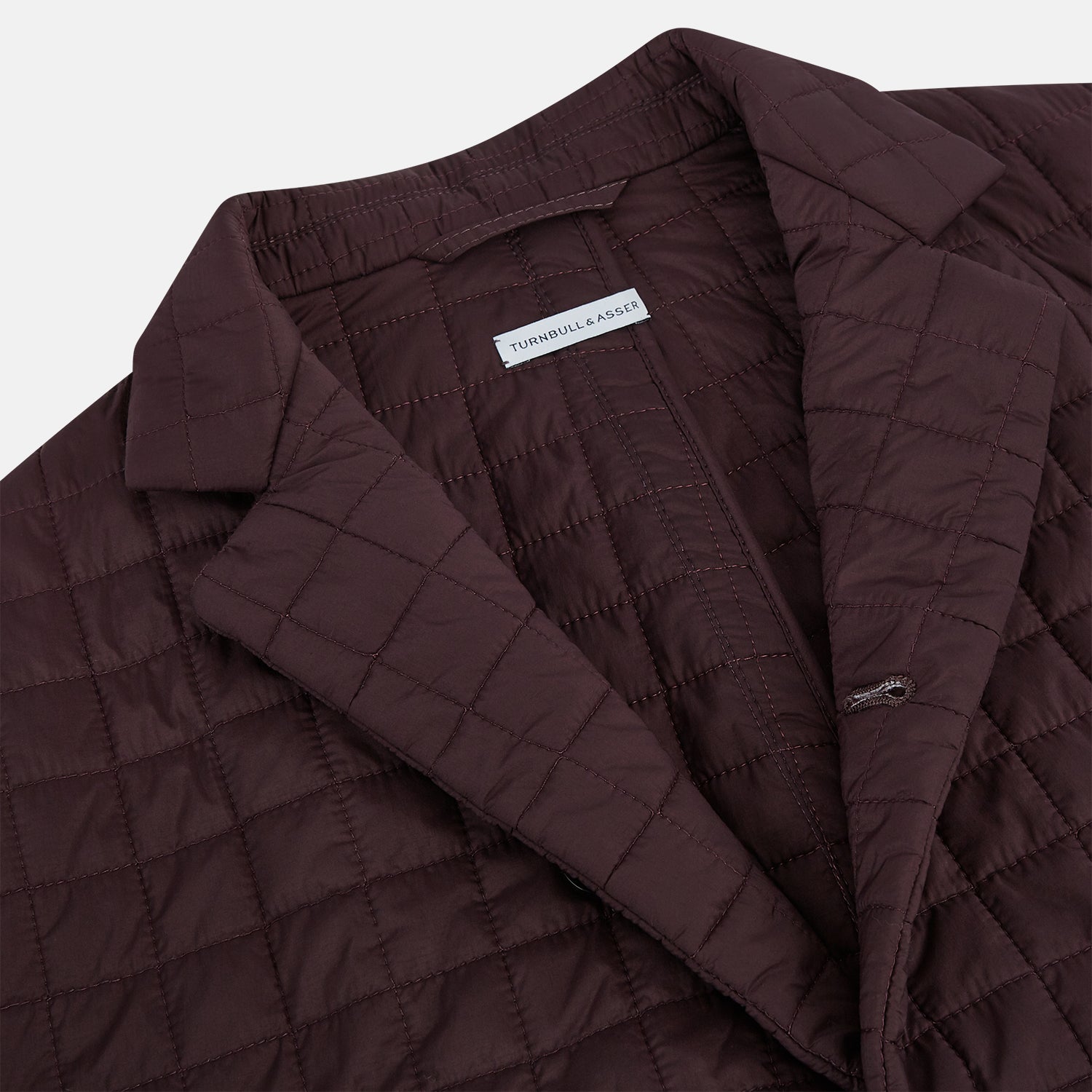 View 2 of product Fulham Burgundy Single-Breasted Quilted Blazer