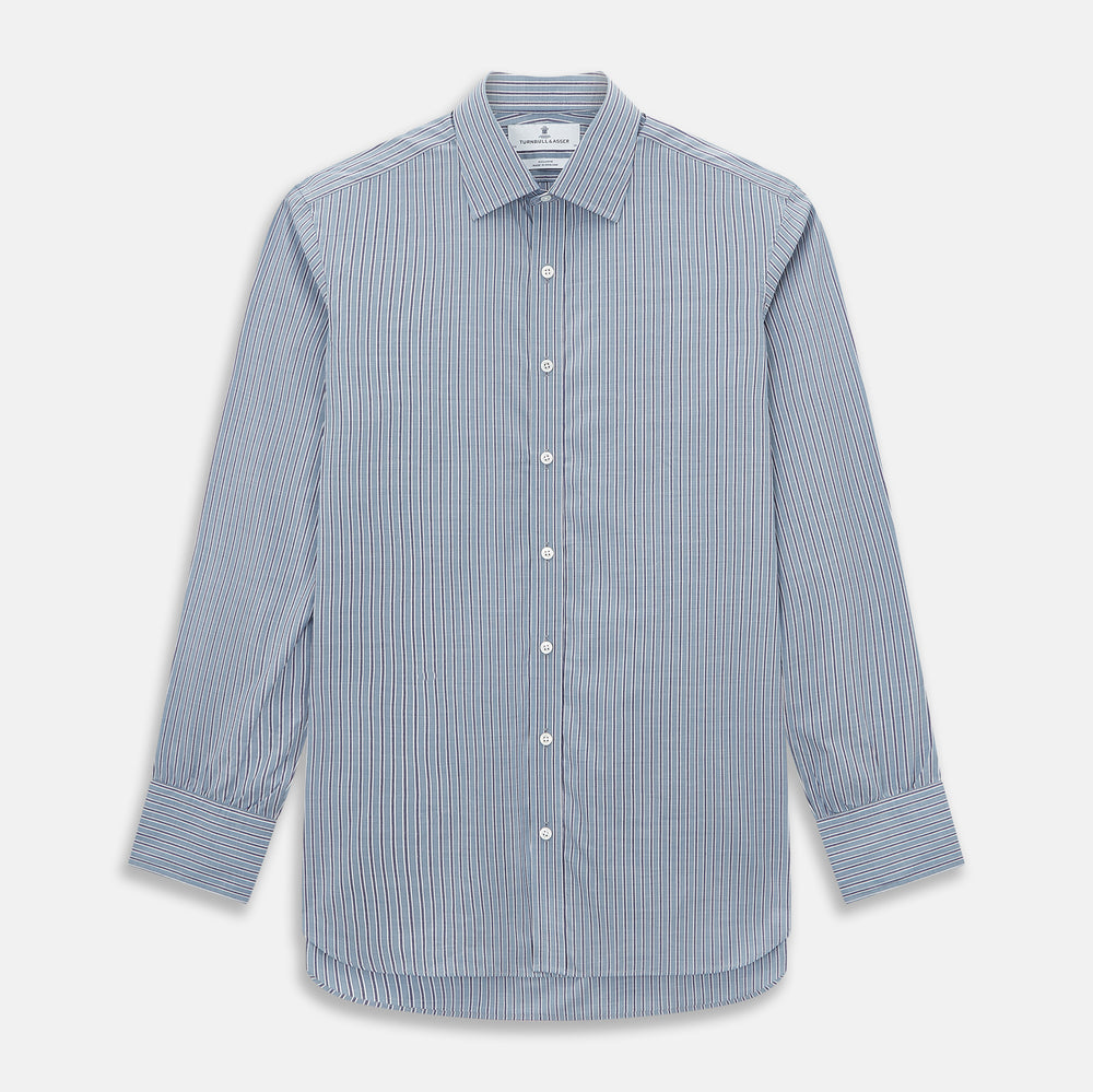 Steel Grey Ticking Stripe Mayfair Shirt