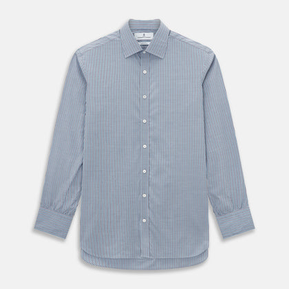 Steel Grey Ticking Stripe Mayfair Shirt
