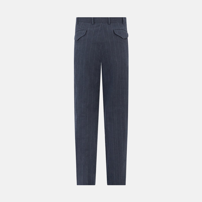 Navy Striped Edmund trousers Image 3