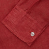 View 5 of product Plain Red Linen Weekend Fit Shirt with Stand Collar