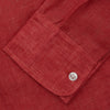 Plain Red Linen Weekend Fit Shirt with Stand Collar