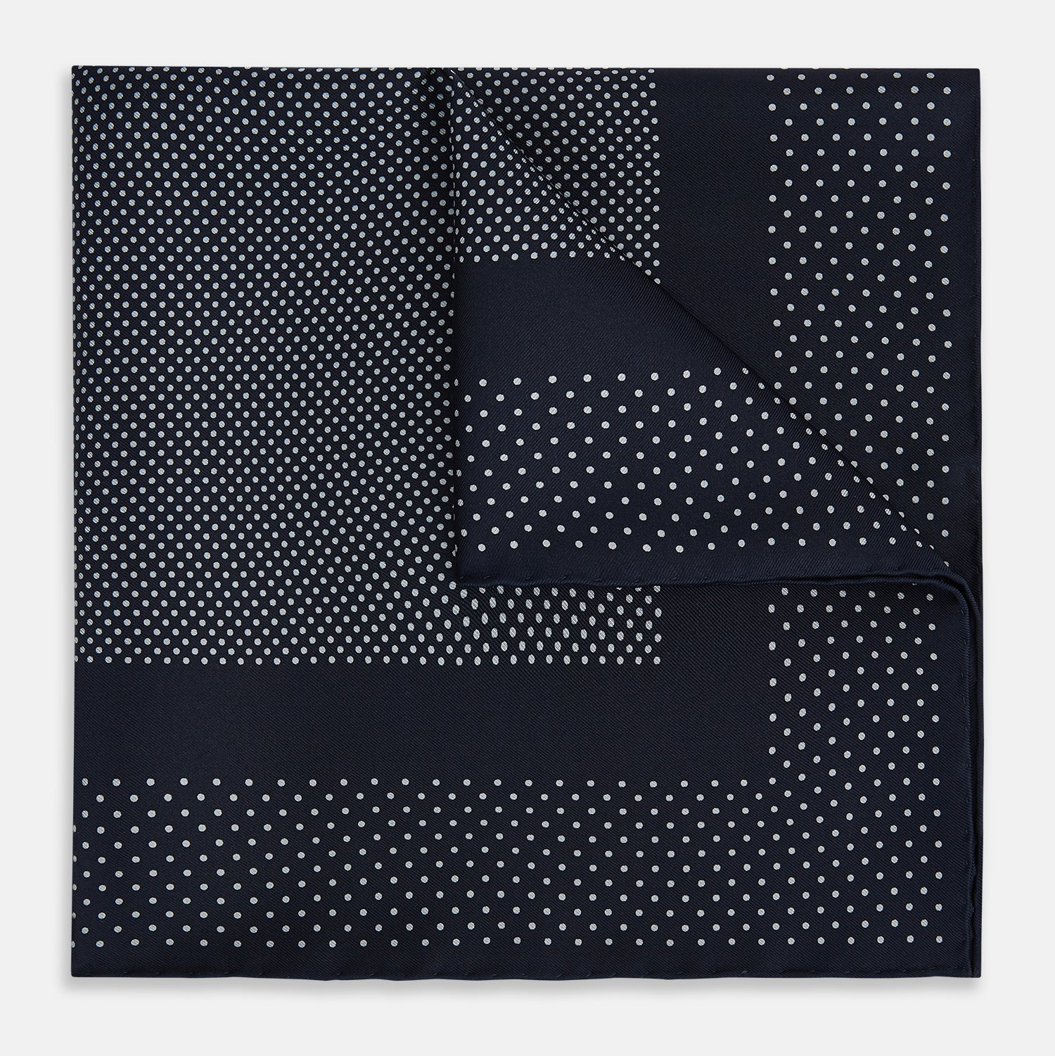 View 1 of product Navy and Grey Dot Silk Pocket Square
