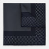 Navy and Grey Dot Silk Pocket Square