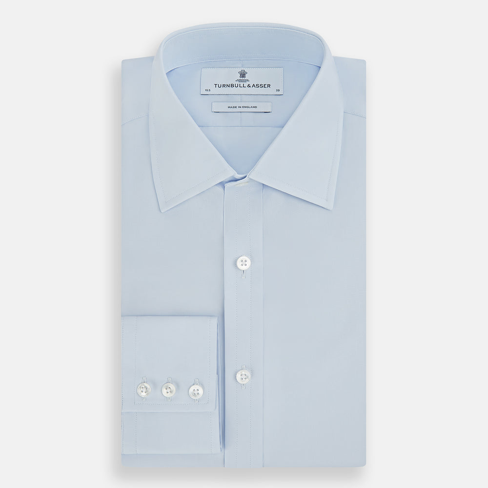 PALE BLUE COTTON REGULAR FIT MAYFAIR SHIRT