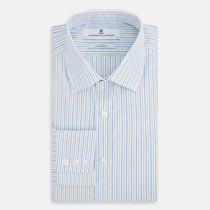 Navy and Blue Shadow Stripe Mayfair Shirt Image 4