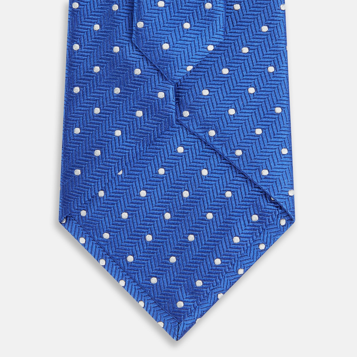 View 3 of product Blue and White Micro Dot Silk Tie