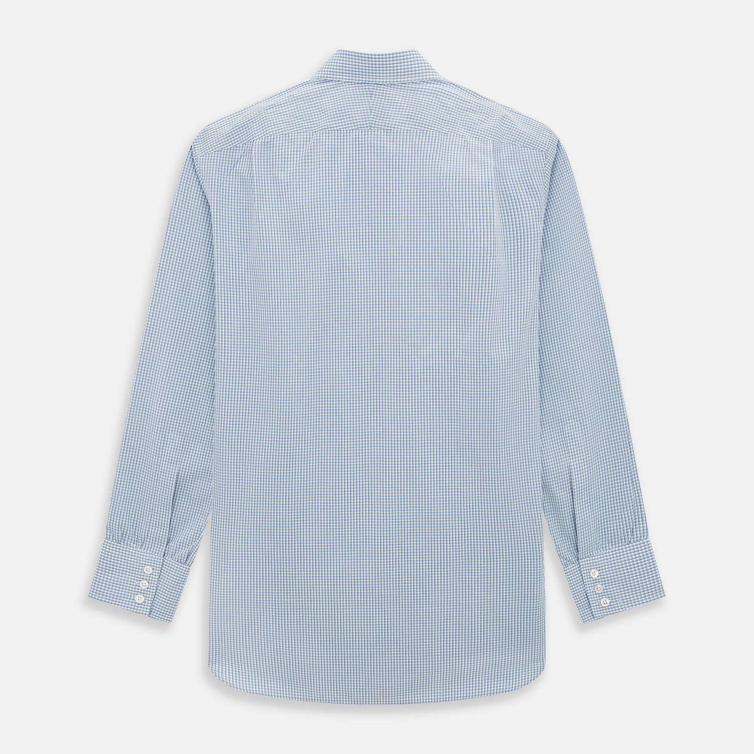 View 3 of product Blue Micro Shadow Check Mayfair Shirt