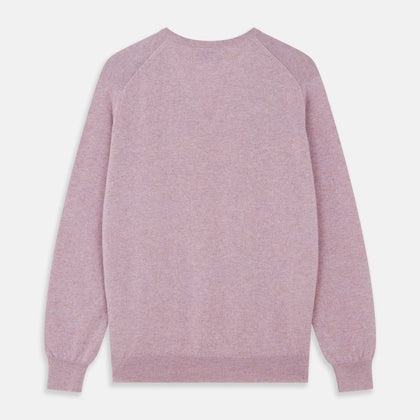Lilac Heather Paden Cashmere V-Neck Jumper Image 2