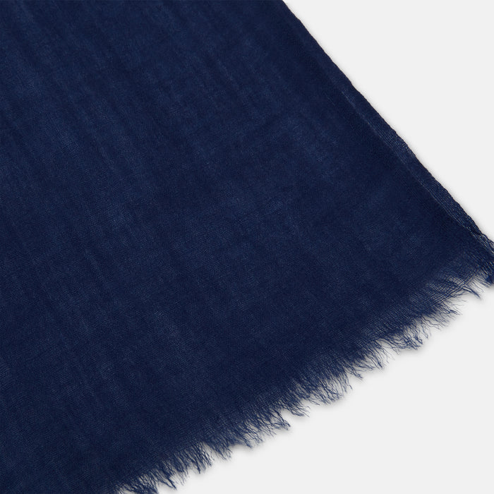 Navy Cashmere Scarf Image 1
