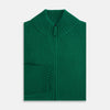 View 4 of product Forest Green Merino High Neck Zipped Cardigan
