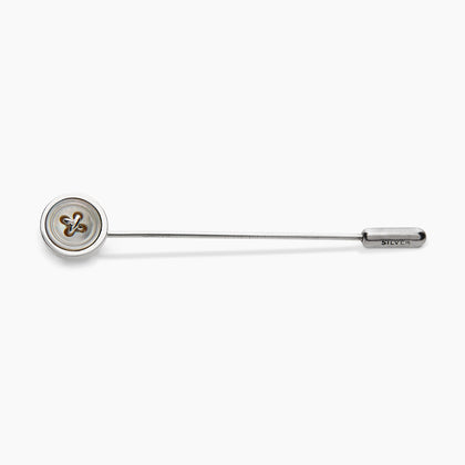 Sterling Silver White Tie Pin Image 3