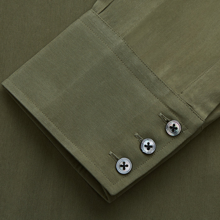 Green Silk Regular Fit Flaxton Shirt Image 2