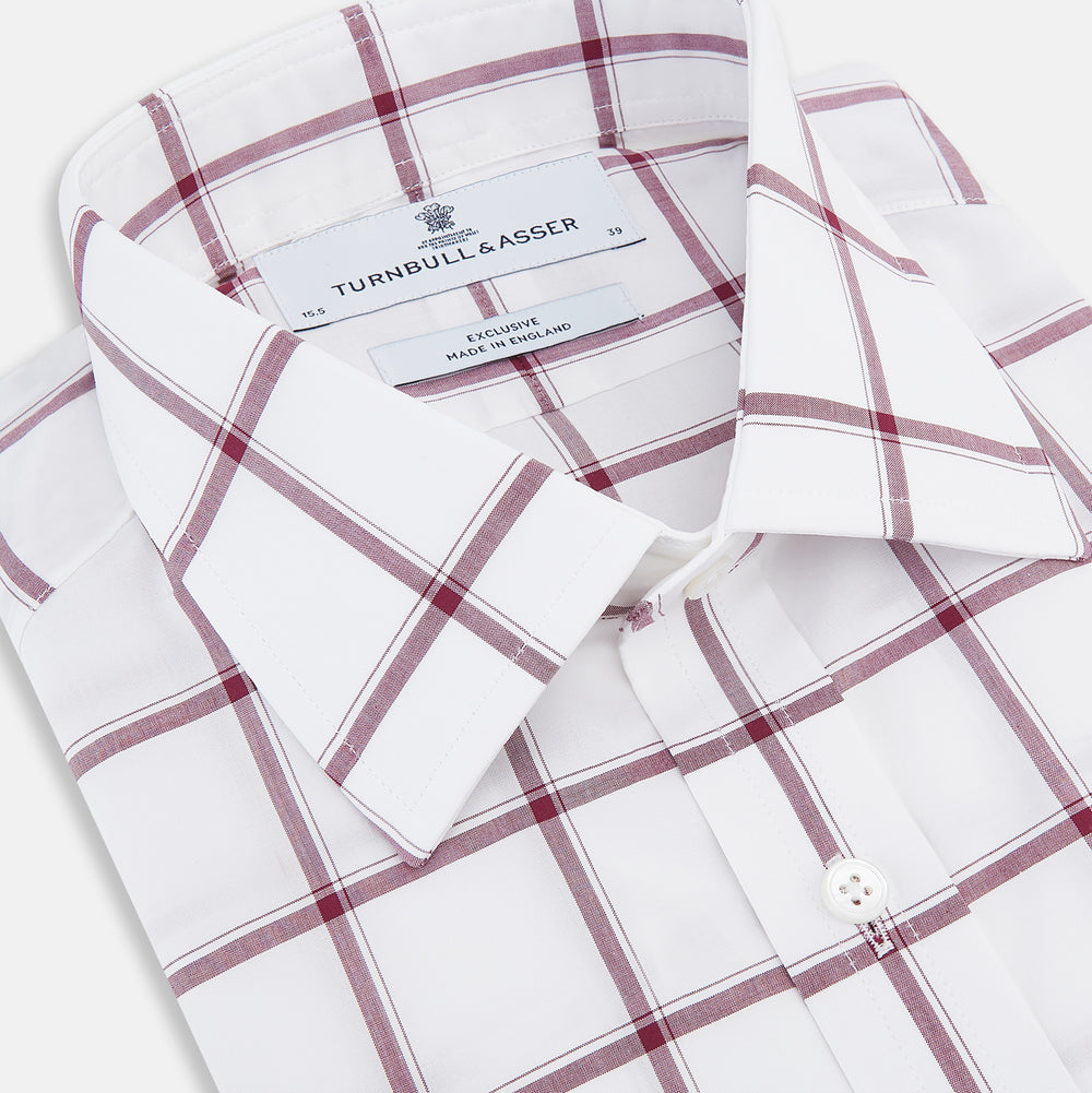 Burgundy Grid Check Mayfair Shirt
