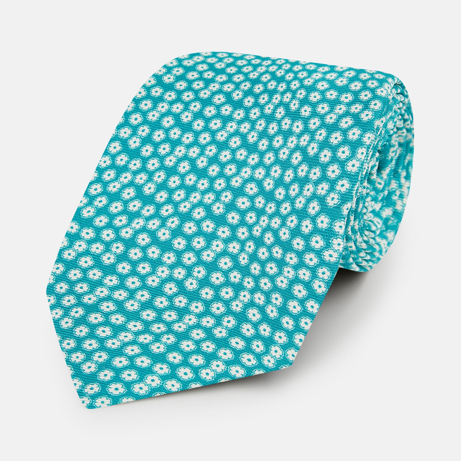 View 1 of product Turquoise Flower Patterned Printed Silk Tie