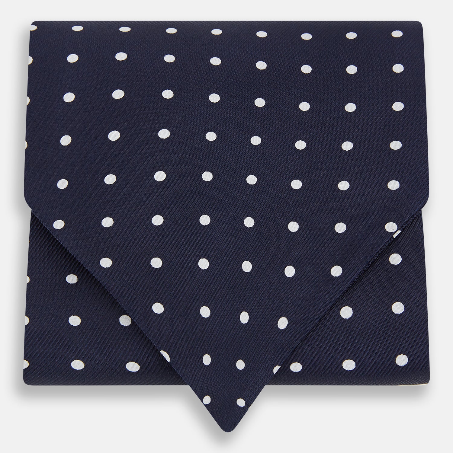 View 1 of product White Dot and Navy Silk Cravat