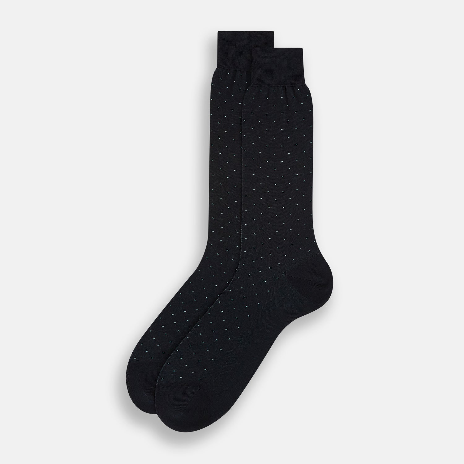 View 2 of product Navy/Pale Blue Polka Dot Mid-Length Socks