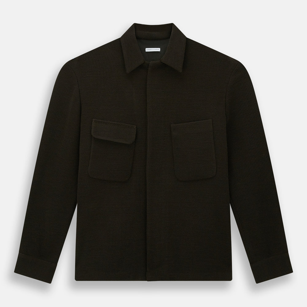Dark Chocolate Greenwich Knitted Overshirt