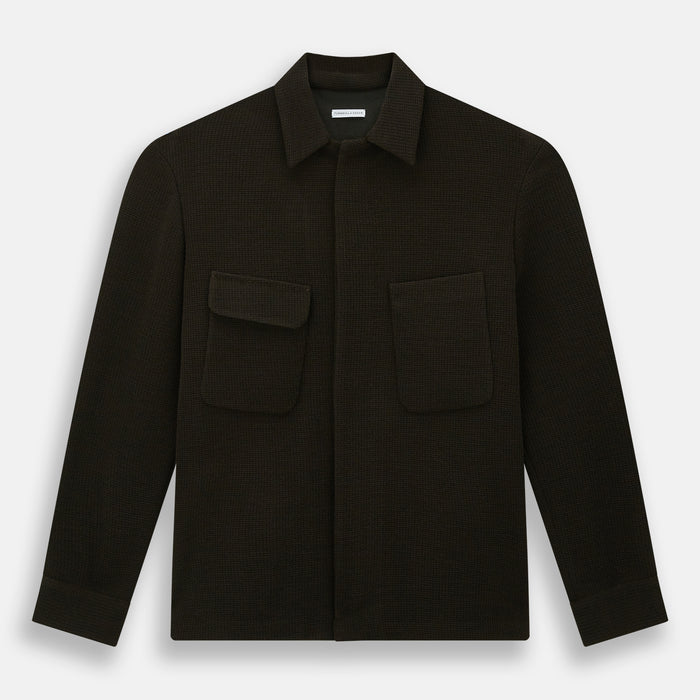 Dark Chocolate Greenwich Knitted Overshirt