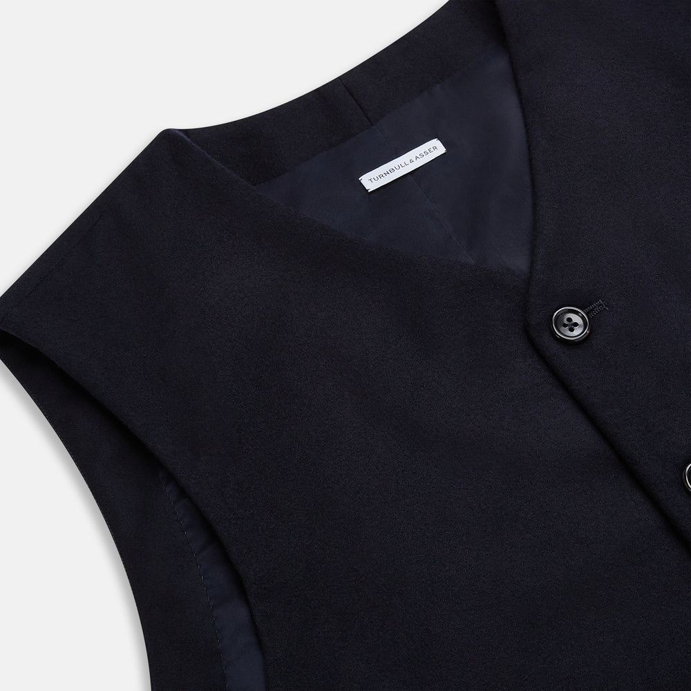 Navy Single-breasted Waistcoat