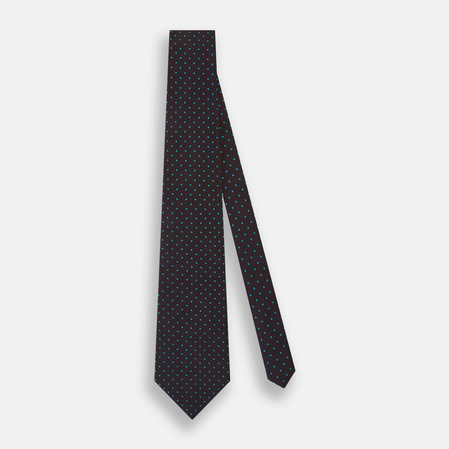 View 2 of product Turquoise and Forest Green Micro Dot Silk Tie