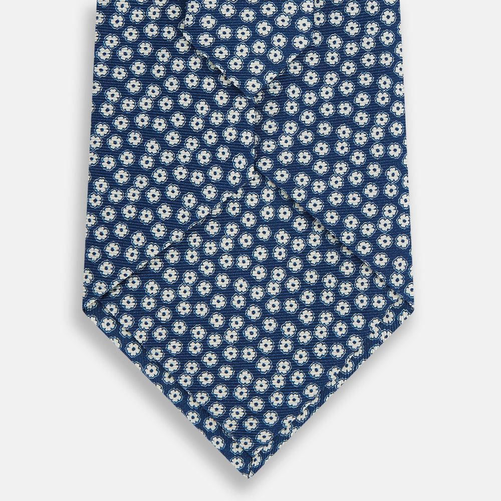 Azzurro Flower Patterned Silk Tie