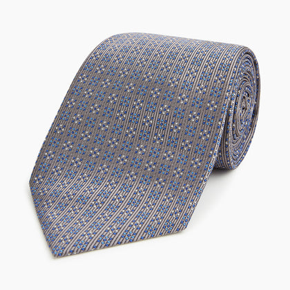 Silver and Pale Blue Multi Dot Silk Tie Image 4