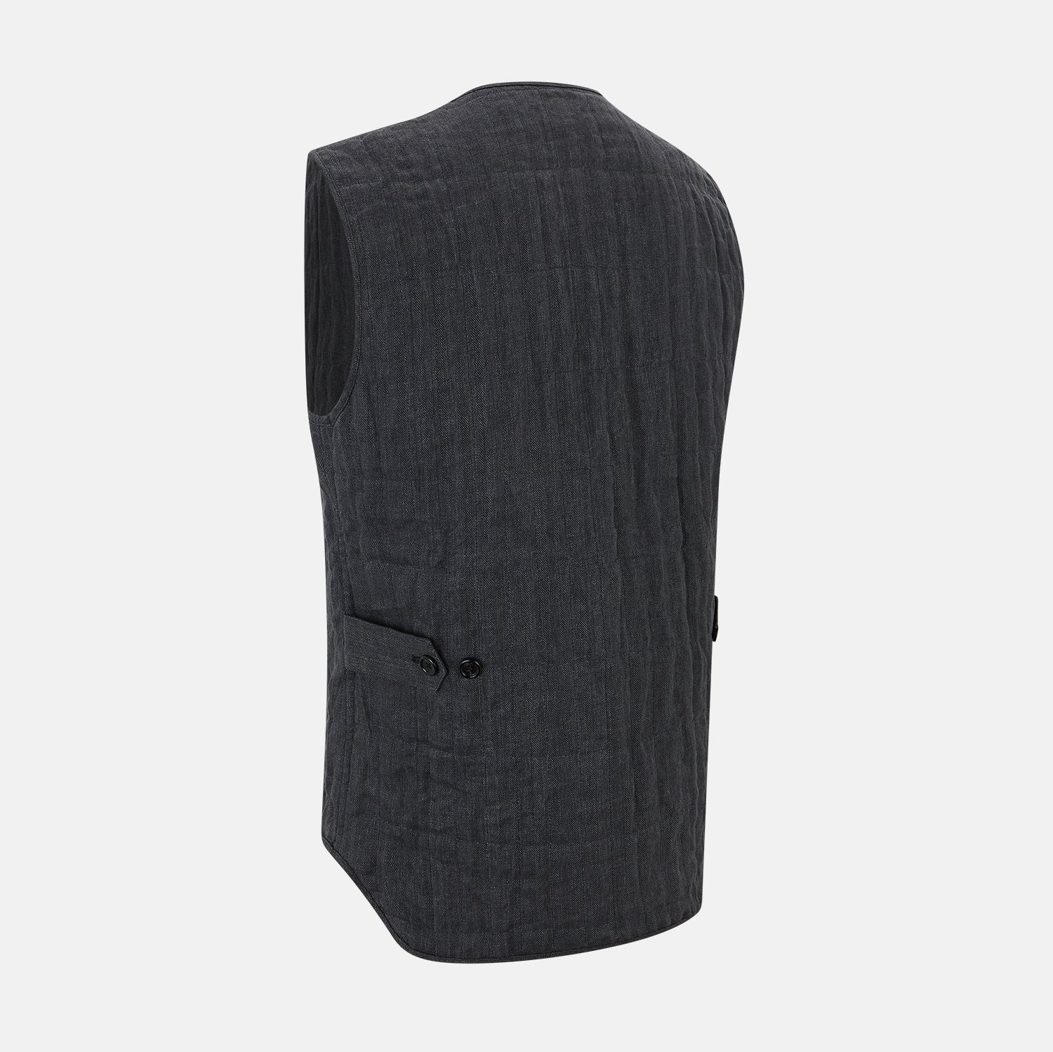 View 4 of product Ash Quilted Linen Herringbone Waistcoat
