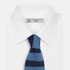 View 2 of product Navy and Blue Square tipped knitted tie